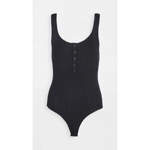 New Z Supply Rib Tank Thong Bodysuit in Black Women's Size XS